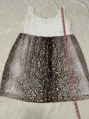 V CHRISTINA CROCHET TANK TOP / ANIMAL PRINT DRESS - SIZE LARGE
